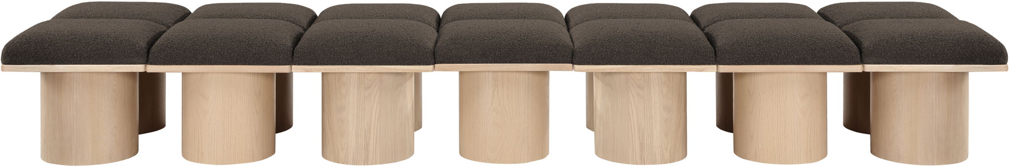 Pavilion - 14 Piece Modular Bench With Natural Base - Simple Home Plus