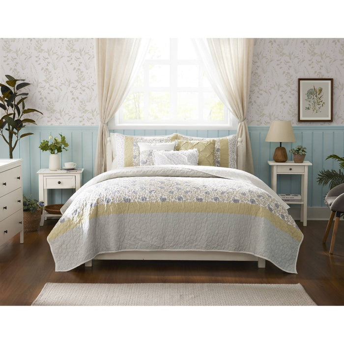 Dawn - 6 Piece Reversible Coverlet Set - Yellow - Simple Home Plus