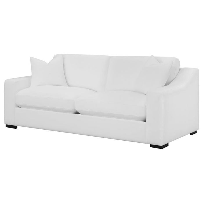 Ashlyn - Upholstered Sloped Arm Sofa - White - Simple Home Plus