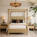 Salina - Velvet Upholstered Bed - Simple Home Plus