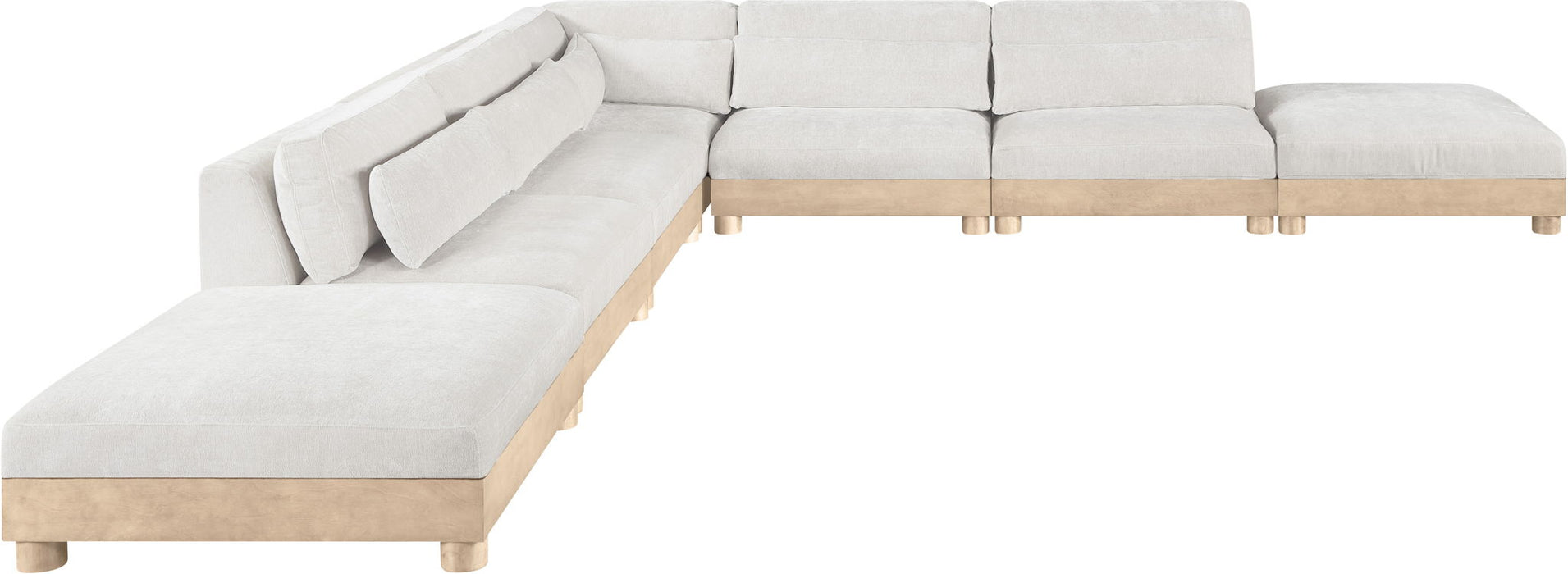 Turin - Chenille Fabric Upholstered Modular Sectional - White - Simple Home Plus