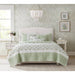 Dawn - 6 Piece King/California King Percale Quilt Set With Throw Pillows - Sage Green - Simple Home Plus