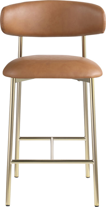 Lupita - Counter Stool With Brushed Gold Frame (Set of 2) - Simple Home Plus
