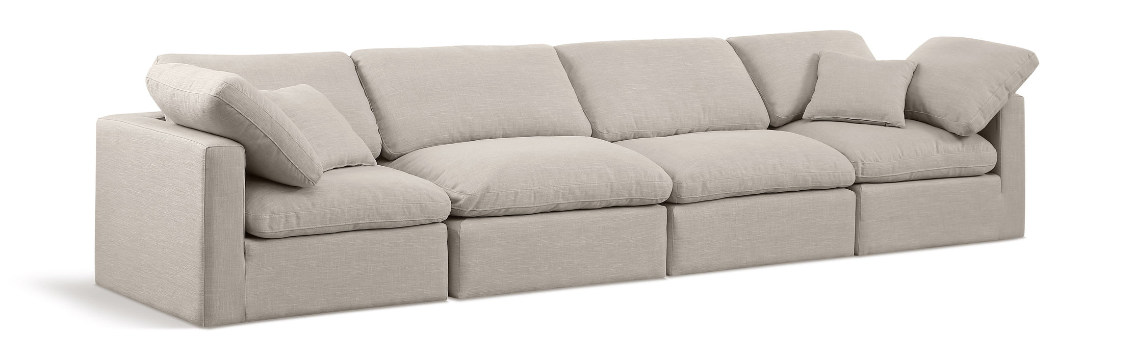 Indulge - Linen 4 Seat Modular Sofa - Simple Home Plus