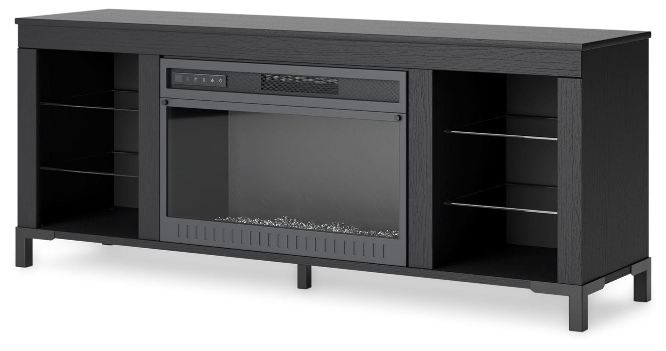 Cayberry - Black - TV Stand With Fireplace - Simple Home Plus