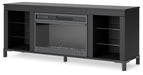 Cayberry - Black - TV Stand With Fireplace - Simple Home Plus