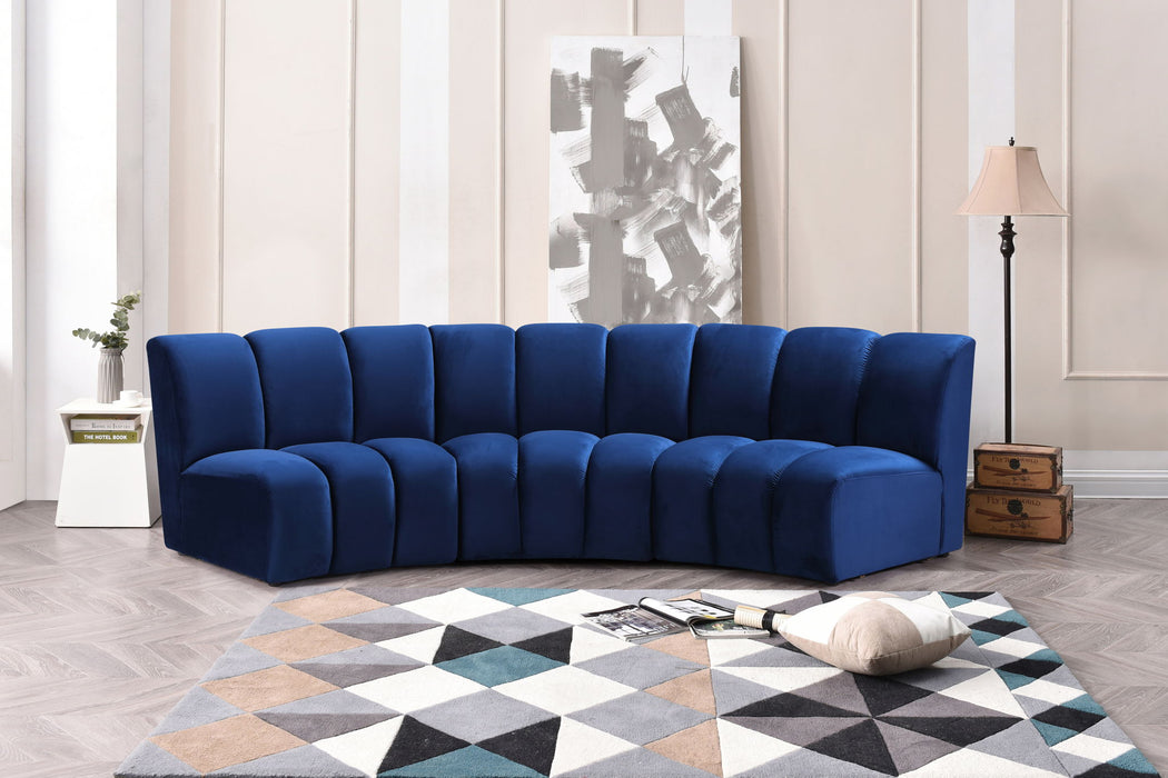 Infinity - 3 Piece Velvet Modular Sectional - Simple Home Plus