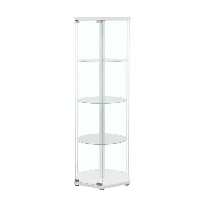 Zahavah - 4-Shelf Hexagonal Clear Glass Curio Cabinet - Simple Home Plus