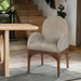 Waldorf - Chenille Dining Arm Chair With Brown Legs - Simple Home Plus