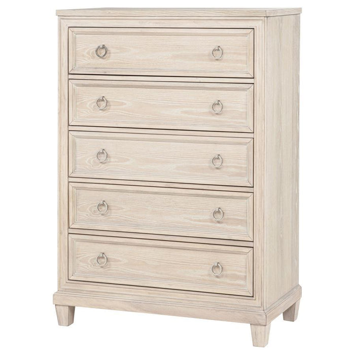 Pembroke - 5-Drawer Chest Of Drawers - Washed Oak - Simple Home Plus