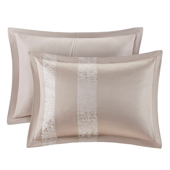 Ava - Queen 7 Piece Comforter Set - Taupe - Simple Home Plus