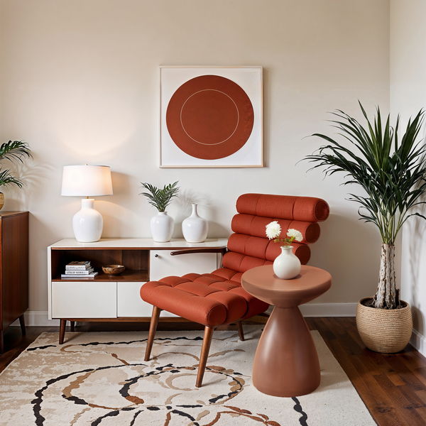 Anika - Iron End Table - Terracotta