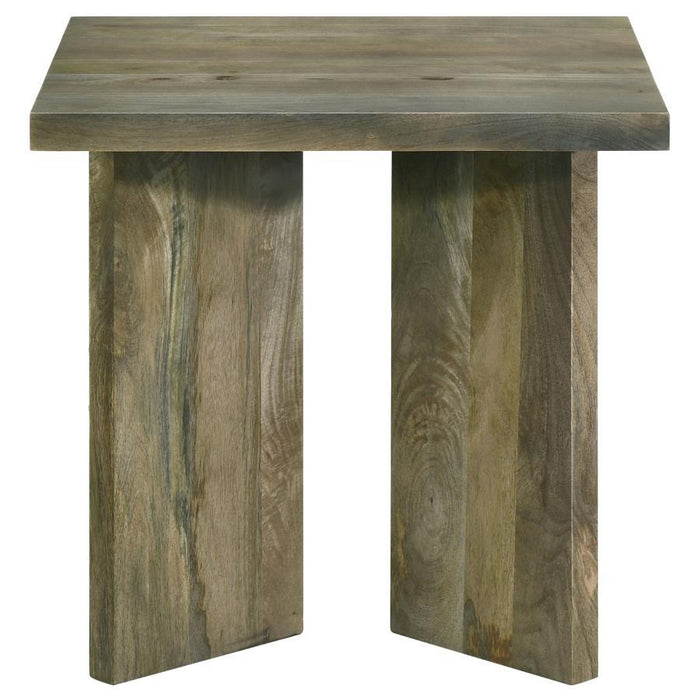 Andando - Square Solid Wood End Table - Mango Brown - Simple Home Plus