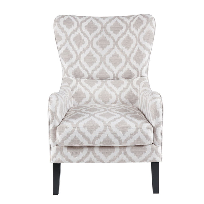 Arianna - Swoop Wing Chair - Gray / White - Simple Home Plus