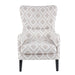 Arianna - Swoop Wing Chair - Gray / White - Simple Home Plus