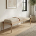 Nara - Linen Textured Fabric Upholstered Bench - Painted Natural - Simple Home Plus