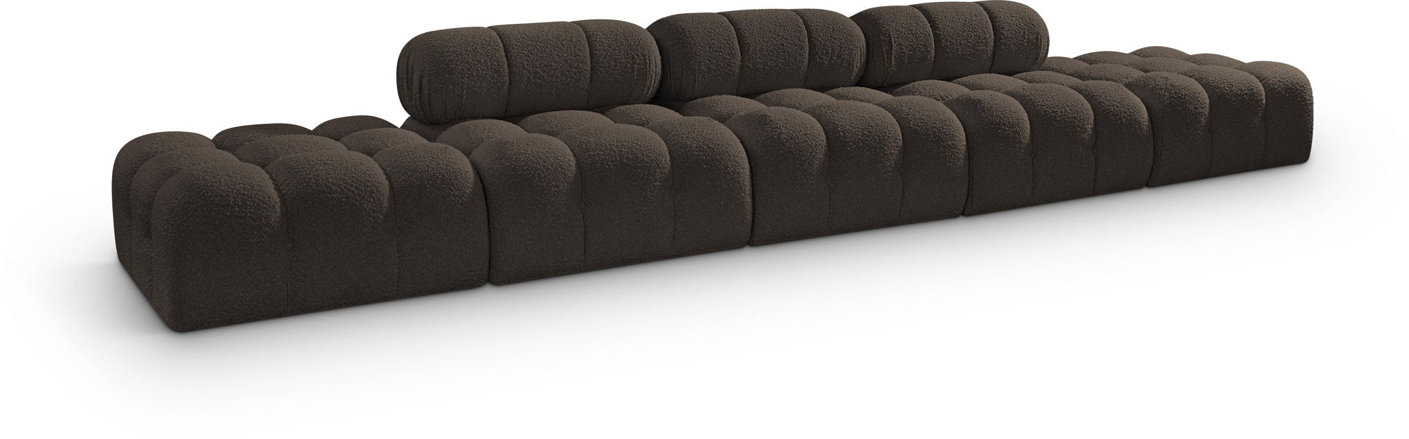 Ames - 5 Piece Boucle Upholstered Modular Sofa With 2 Armless Seats - Simple Home Plus