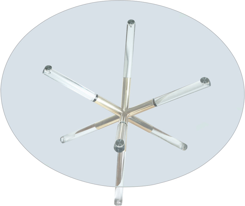 Mercury - Dining Table - Pearl Silver - Glass - Simple Home Plus