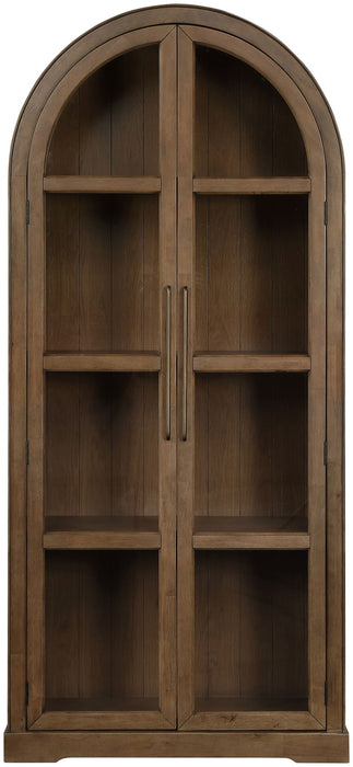 Corva - Solid Wood, Oak Veneer And Stainless Steel Storage Cabinet - Simple Home Plus