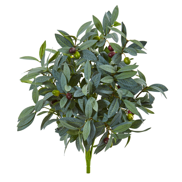 21" Olive Bush with Berries Artificial Plant (Set of 3)