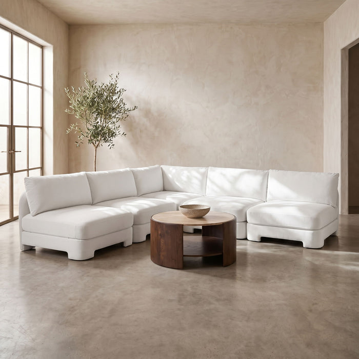Hammond - Velvet Performance Fabric Upholstered 5 Piece Armless Sectional - Simple Home Plus