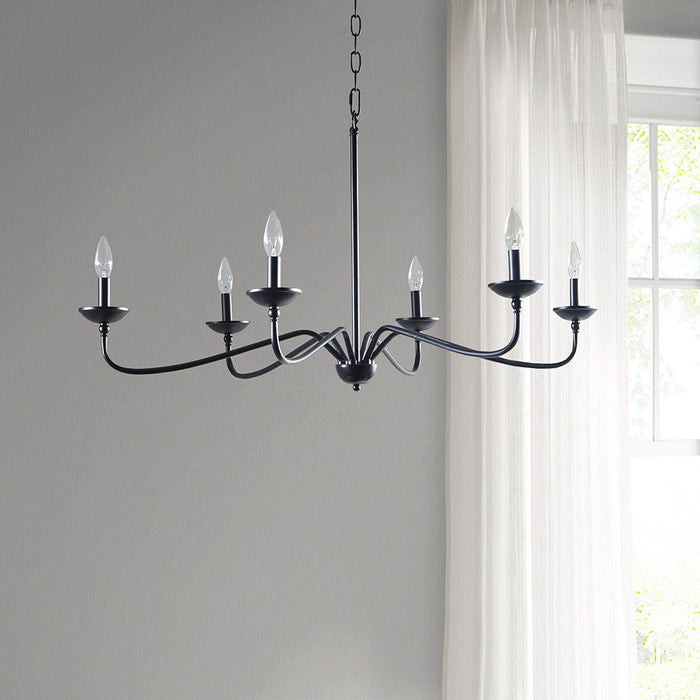 Brighton - 6-Light Farmhouse Chandelier - Matte Black - Simple Home Plus