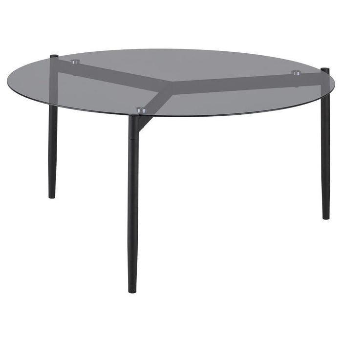 Rosalie - Round Smoked Glass Top Table - Simple Home Plus