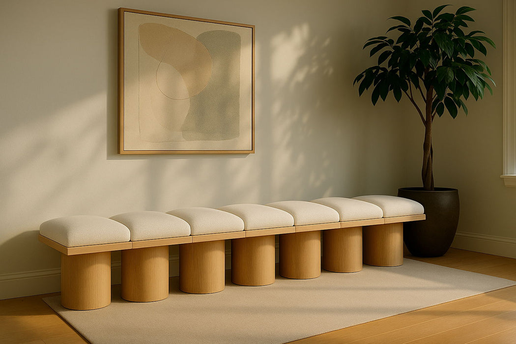 Pavilion - 7 Piece Modular Bench With Natural Base - Simple Home Plus