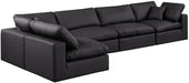 Comfy - 5 Piece Faux Leather Modular Sectional - Simple Home Plus