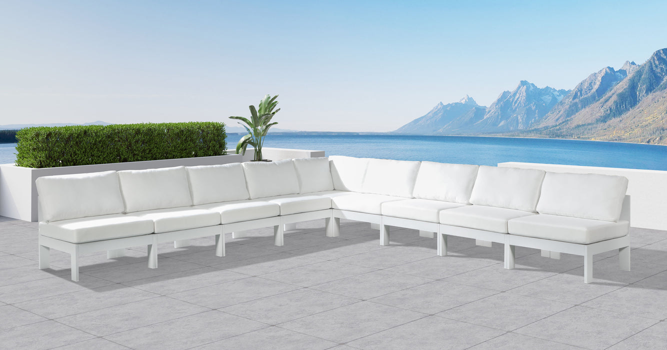 Nizuc - Outdoor Patio 9 Piece Modular Sectional With White Frame - Simple Home Plus