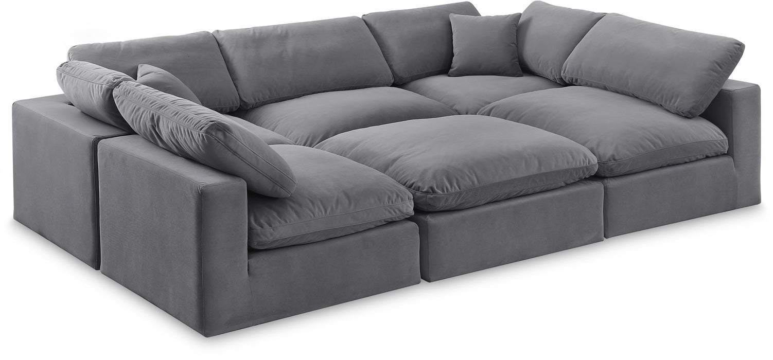 Comfy - 6 Piece Velvet Sectional - Simple Home Plus