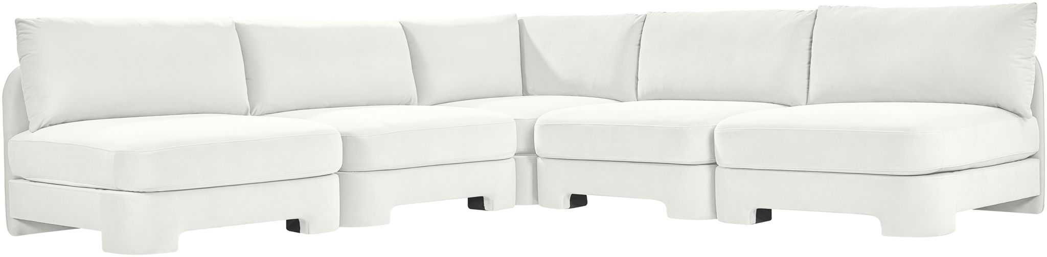 Hammond - Velvet Performance Fabric Upholstered 5 Piece Armless Sectional - Simple Home Plus