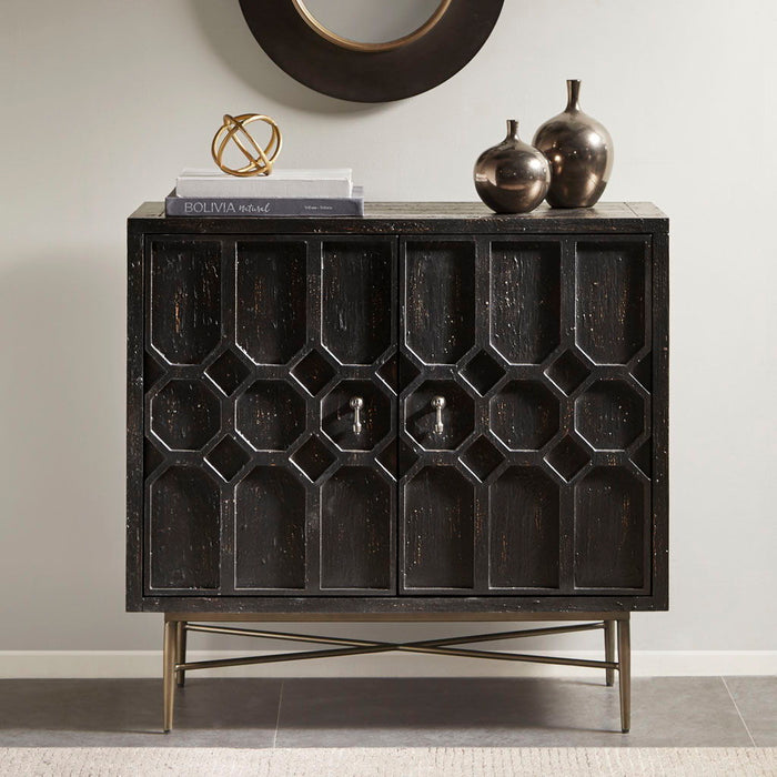 Hanley - 2 Doors Accent Cabinet - Black - Simple Home Plus