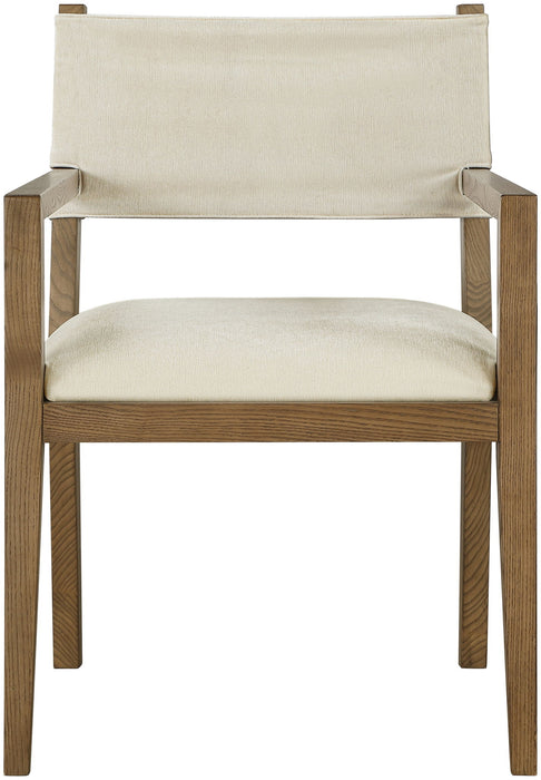 Avon - Linen Textured Performance Fabric Dining Arm Chair - Simple Home Plus