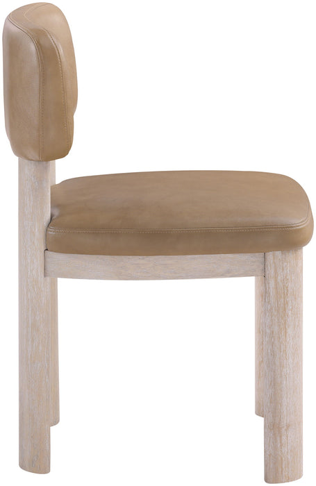 Paloma - Vegan Leather Upholstered Dining Chair (Set of 2) - Tan / Rich Natural - Simple Home Plus