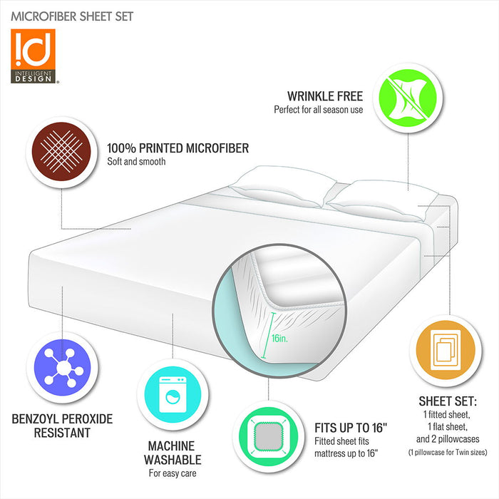 Printed Microfiber - Sheet Set - Blush Waves - Simple Home Plus