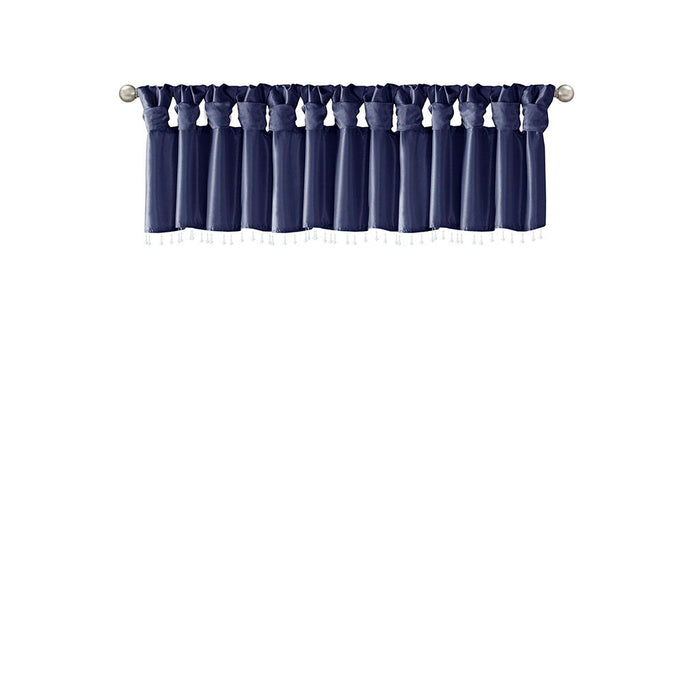 Emilia - Lightweight Valance With Beads - Navy - Simple Home Plus