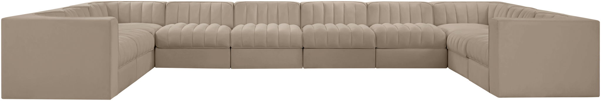 Rummi - Velvet Performance Fabric Upholstered 10 Piece Modular Sectional - Simple Home Plus
