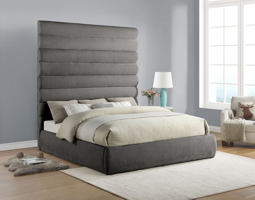 Adam - Chenille Fabric Bed With 89" Headboard - Simple Home Plus