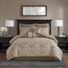 Odette - California King 8 Piece Comforter Set - Tan - Simple Home Plus