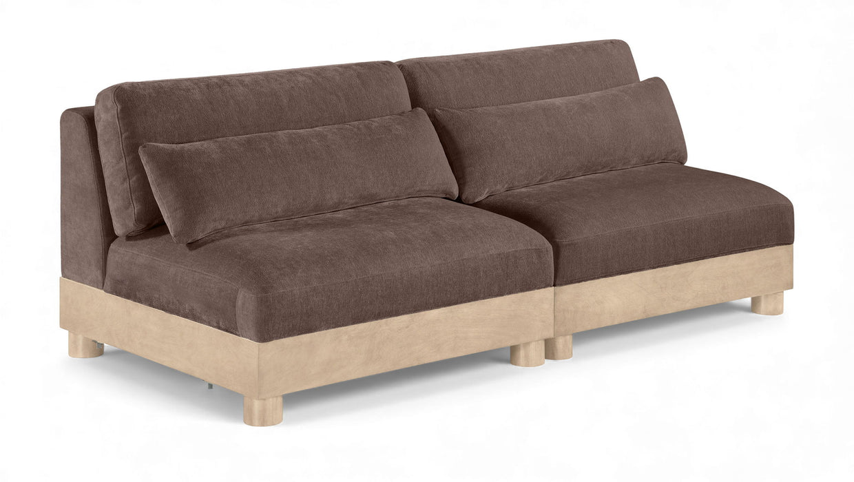 Turin - Chenille Fabric Upholstered Modular Sectional - Brown - Simple Home Plus