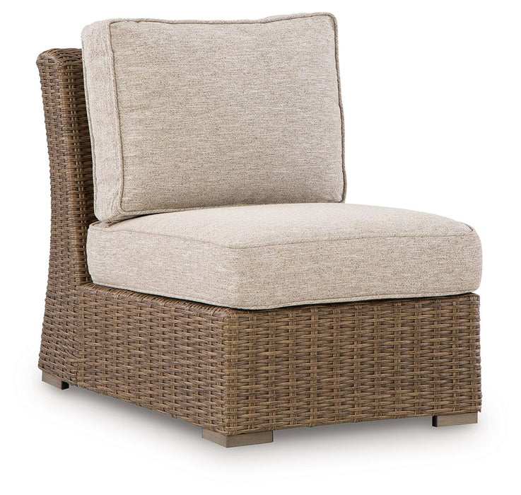 Laguna Heights - Armless Chair With Cushion - Beige - Simple Home Plus