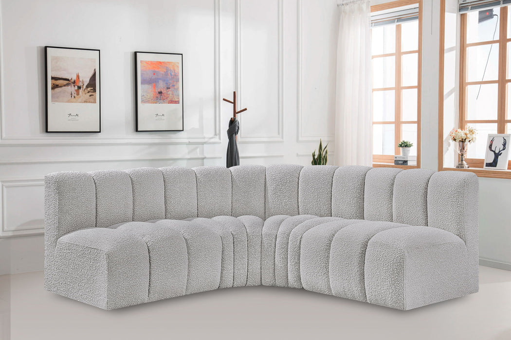 Arc - Boucle Fabric 4 Piece Corner Modular Sofa - Simple Home Plus