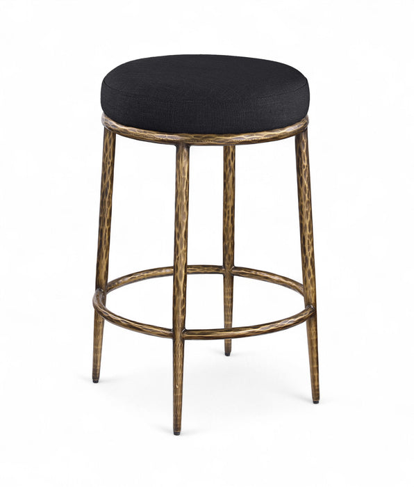 Ferro - Upholstered Backless Counter Stool With Brushed Gold Base - Simple Home Plus