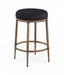Ferro - Upholstered Backless Counter Stool With Brushed Gold Base - Simple Home Plus