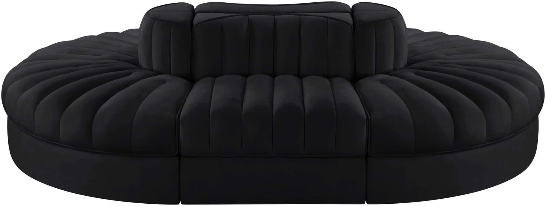 Rummi - Oval Velvet Performance Fabric Upholstered 6 Piece Modular Sectional - Simple Home Plus
