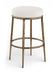 Ferro - Performance Fabric Upholstered Backless Bar Stool - Cream / Antique Brass - Simple Home Plus