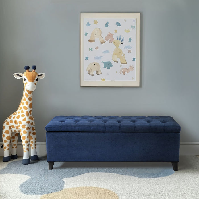 Shandra - Tufted Top Storage Bench - Navy - Simple Home Plus