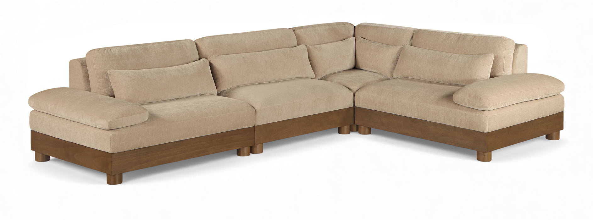 Turin - Chenille Fabric Upholstered Modular Sectional - Beige - Simple Home Plus