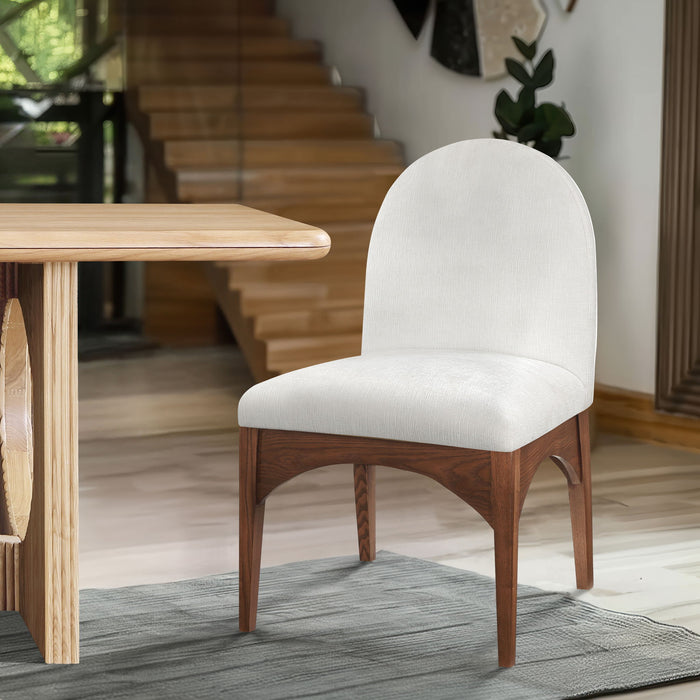 Waldorf - Chenille Dining Side Chair With Brown Legs - Simple Home Plus